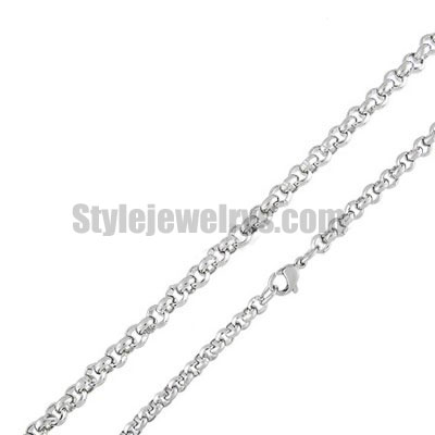 Stainless steel jewelry Chain 50cm - 55cm length Rolo circle link chain necklace w/lobster 4mm ch360238